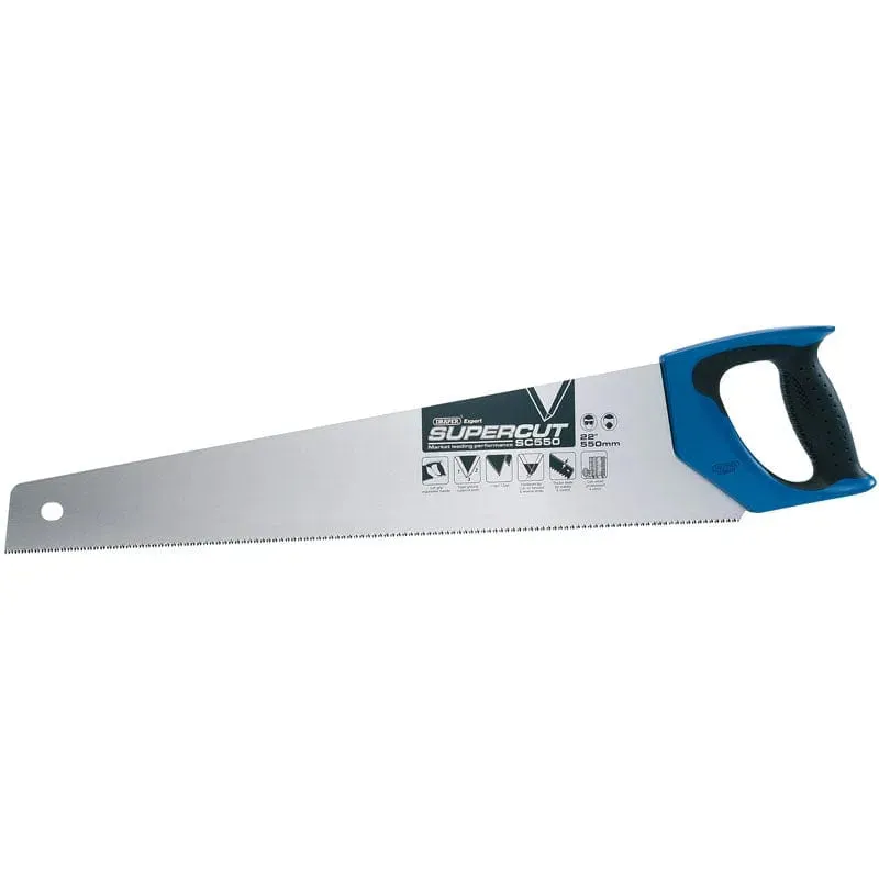 Draper 49285 Supercut Soft Grip Hardpoint Handsaw  SC550/D 550Mm/22"  11Tpi/12Ppi Dr-49285