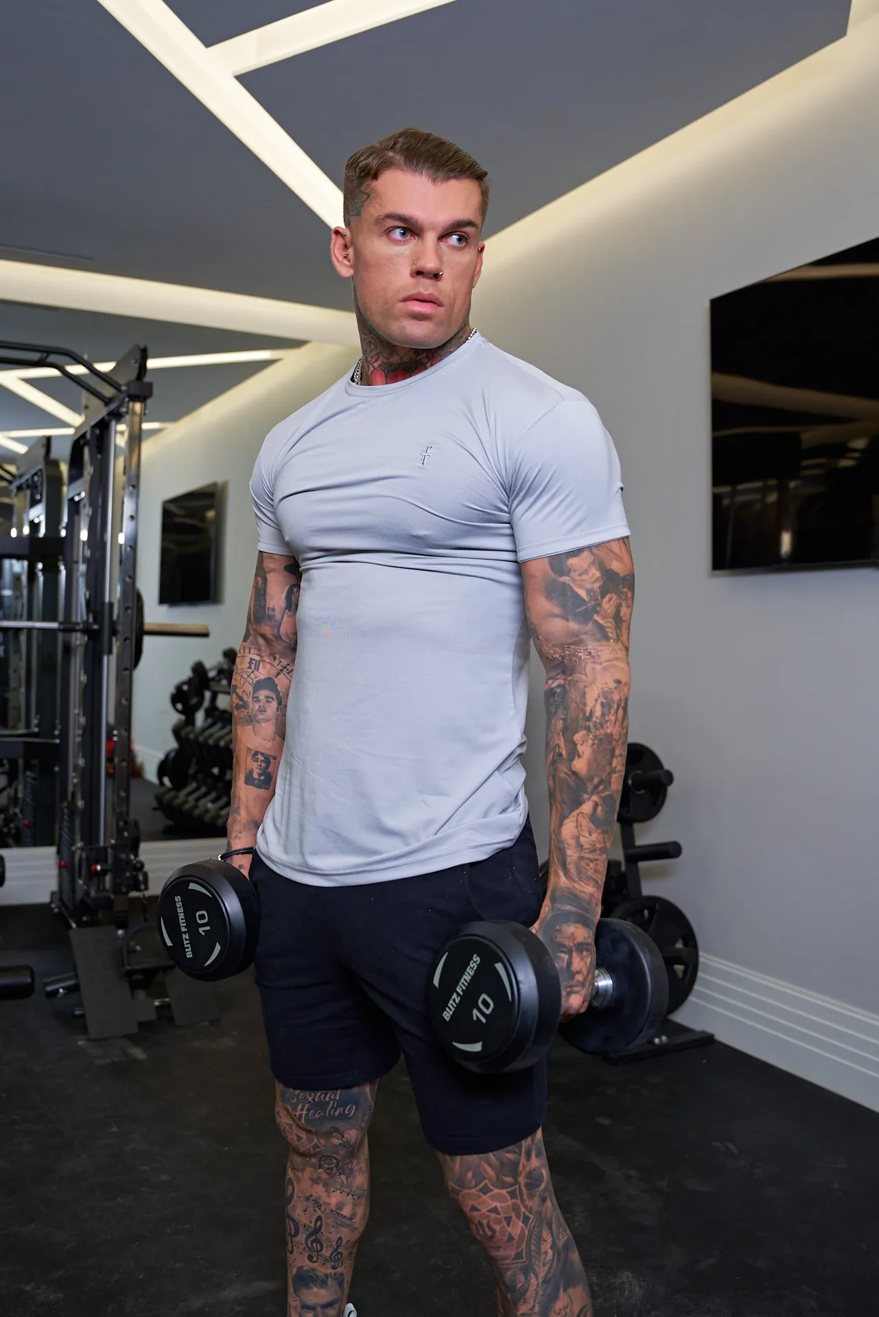 Father Sons Stone Grey Gym Crew - FSH679