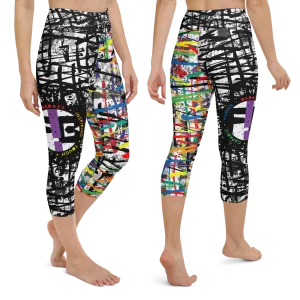 Fit Bitch - Yoga Capris - Criss Cross Rainbow