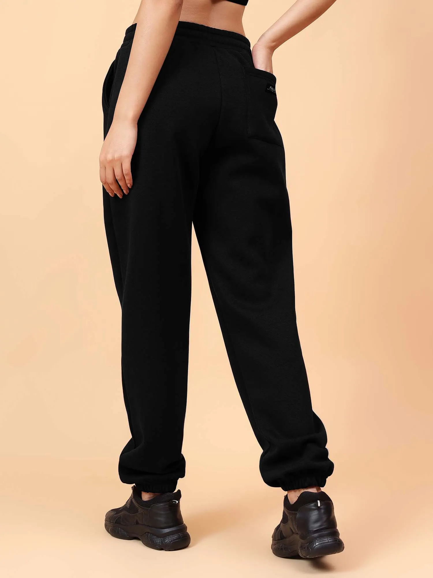 Fitkin Women Black CloudFit Fleece Jogger