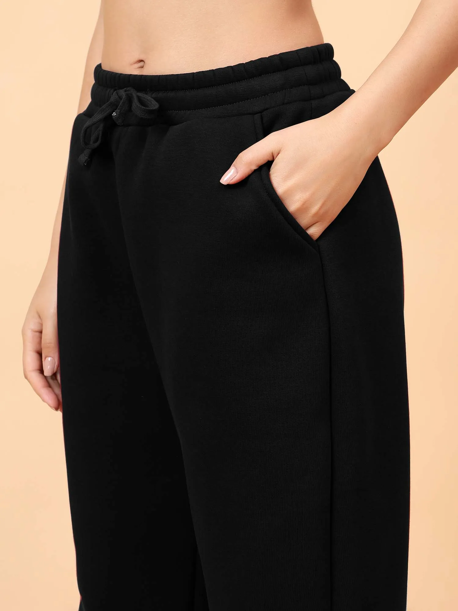Fitkin Women Black CloudFit Fleece Jogger