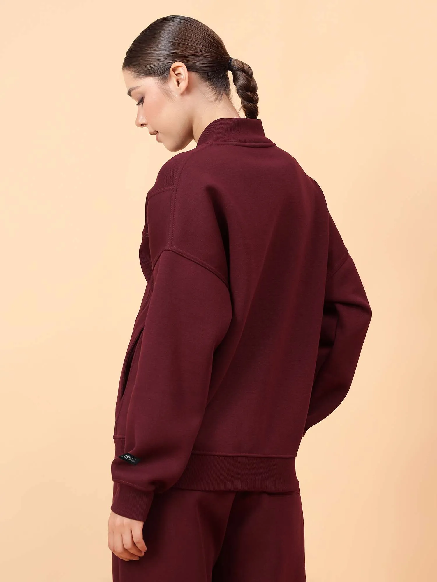 Fitkin Women Wine ActiveHeat Bomber Jacket