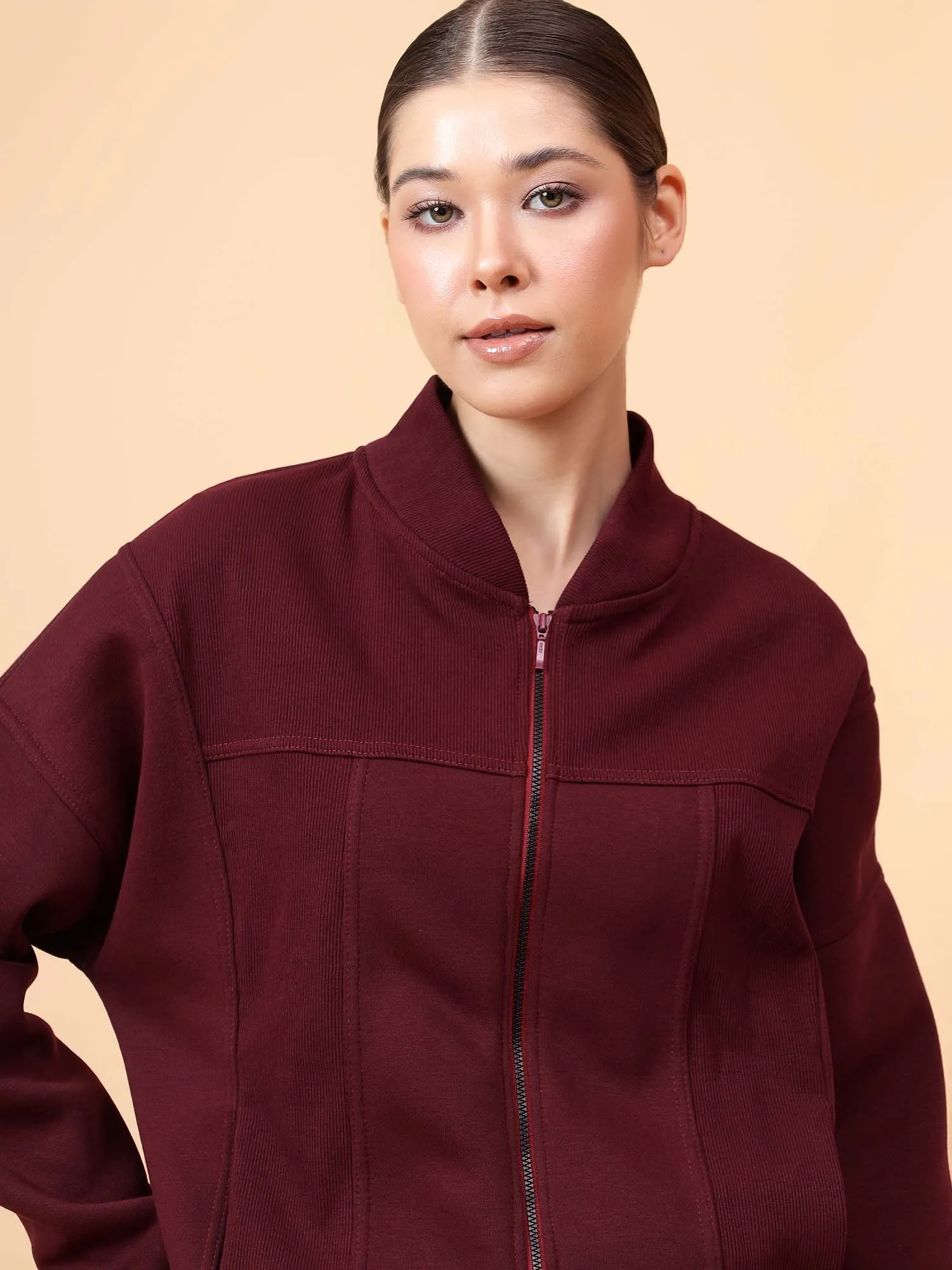 Fitkin Women Wine ActiveHeat Bomber Jacket