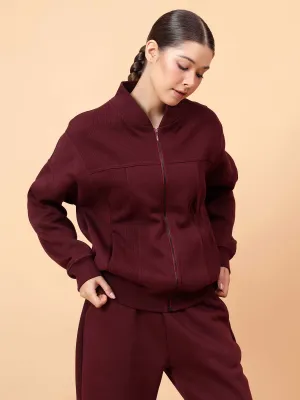 Fitkin Women Wine ActiveHeat Bomber Jacket