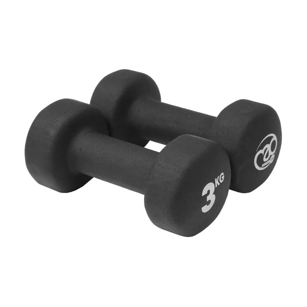 Fitness Mad 3kg Black Dumbbells