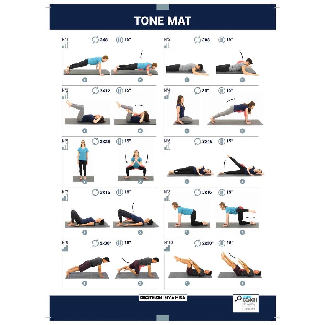 Fitness Mat 50 - 140 cm x 50 cm x 6.5 mm
