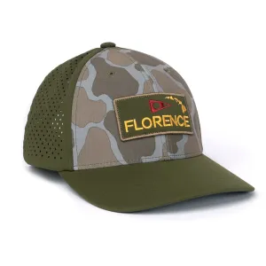 FLORENCE CAMO AIRTEX TRUCKER BURNT OLIVE