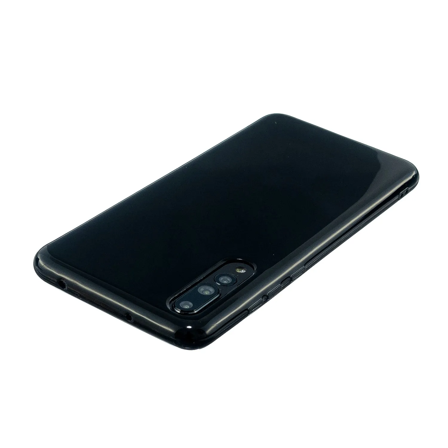 For HUAWEI P20/P20 Lite/P20 Pro Cellphone Case Simple Profile Soft TPU Phone Case Anti-Slip Smartphone Cover Bright black