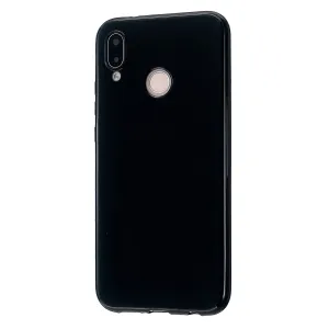 For HUAWEI P20/P20 Lite/P20 Pro Cellphone Case Simple Profile Soft TPU Phone Case Anti-Slip Smartphone Cover Bright black