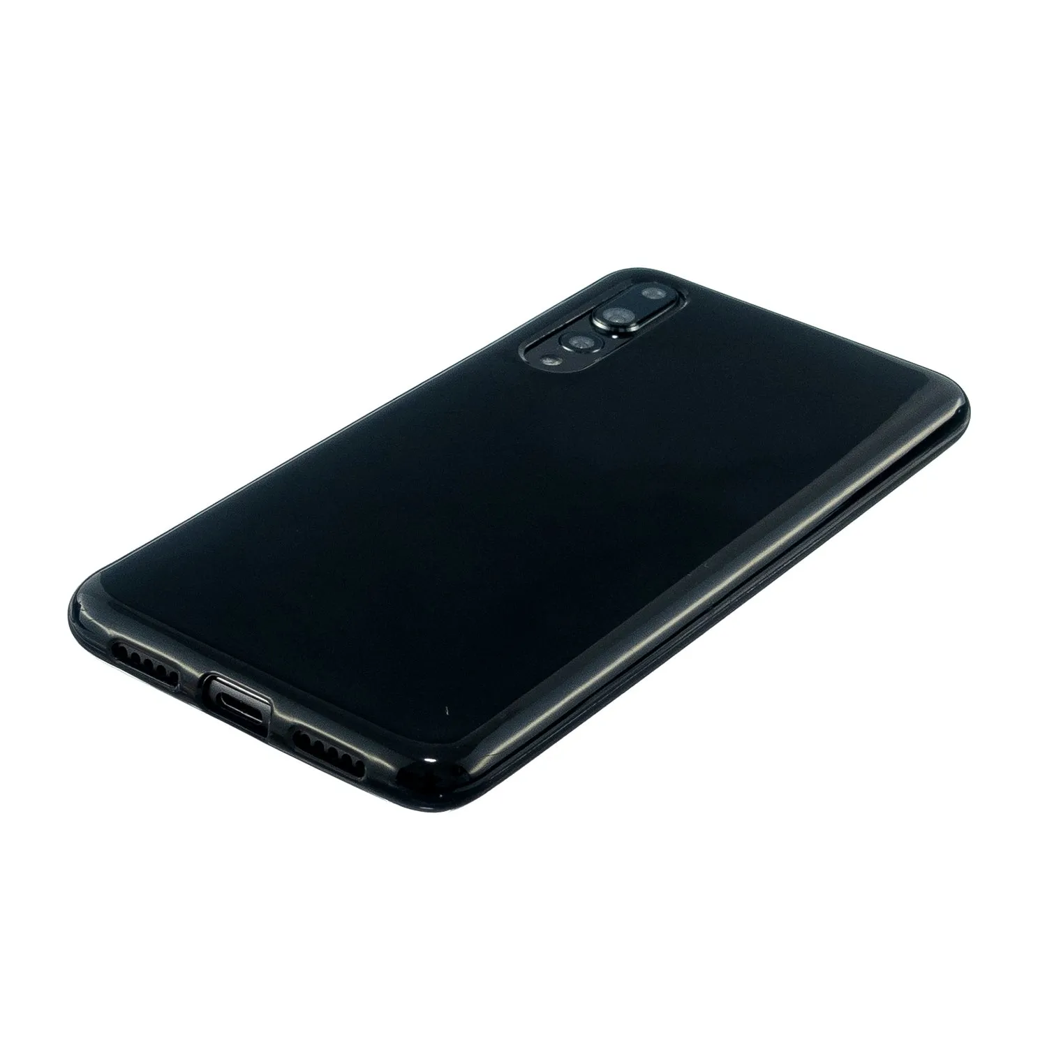 For HUAWEI P20/P20 Lite/P20 Pro Cellphone Case Simple Profile Soft TPU Phone Case Anti-Slip Smartphone Cover Bright black