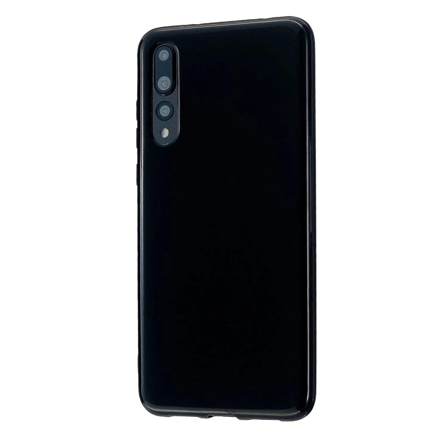 For HUAWEI P20/P20 Lite/P20 Pro Cellphone Case Simple Profile Soft TPU Phone Case Anti-Slip Smartphone Cover Bright black