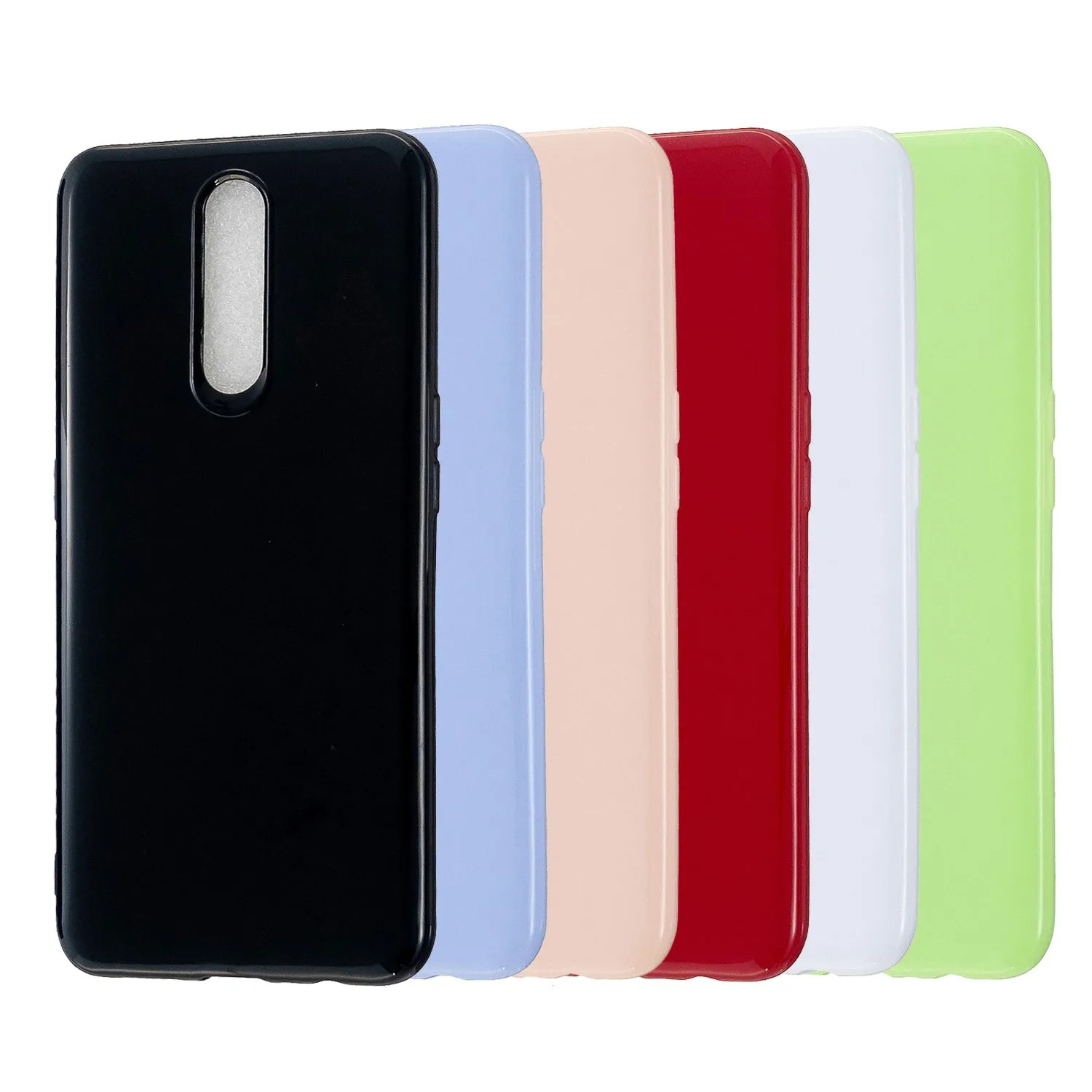 For OPPO F11/F11 Pro Cellphone Cover Glossy TPU Simple Profile Bumper Protective Mobile Phone Case Milk white