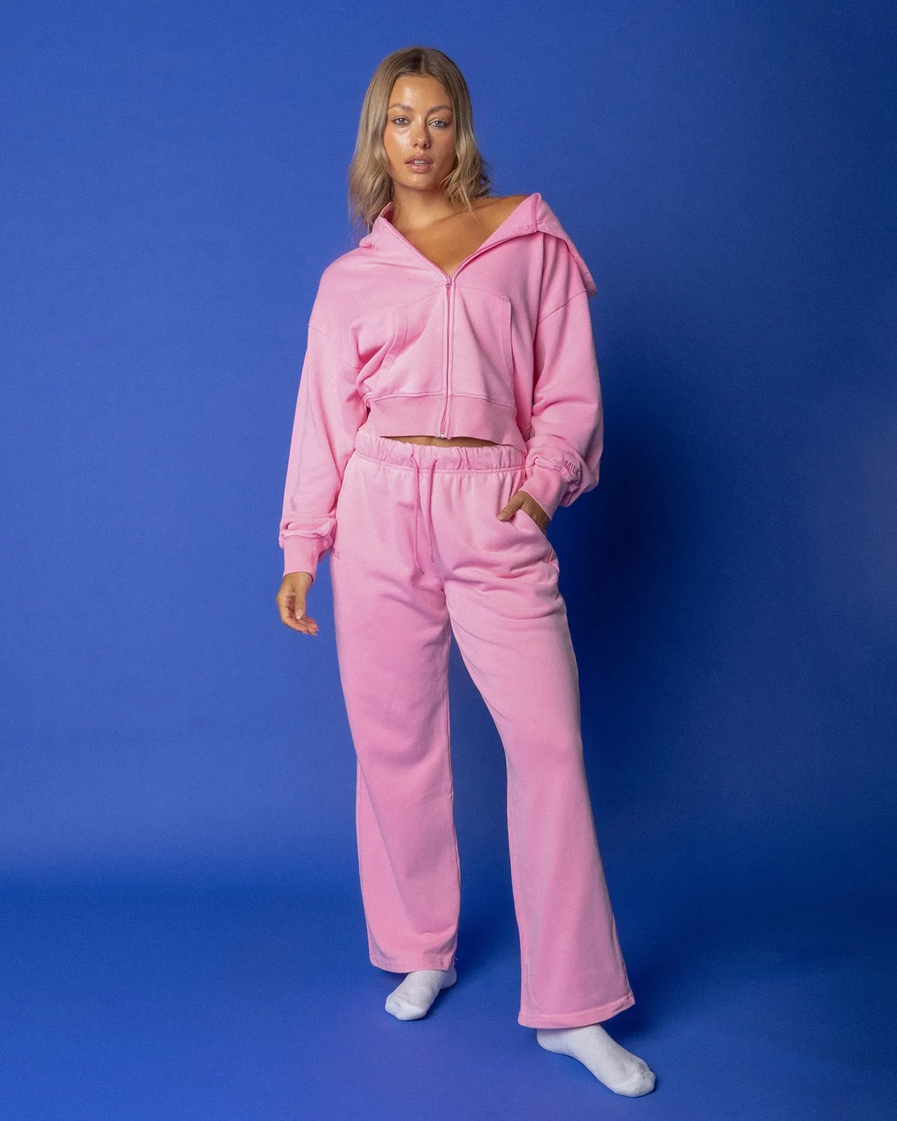 French Terry Cropped Zip-Final Sale