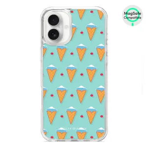 Fujisan Lake Blue Ice Cream - iPhone 16 Plus Clear Bumper MagSafe Case