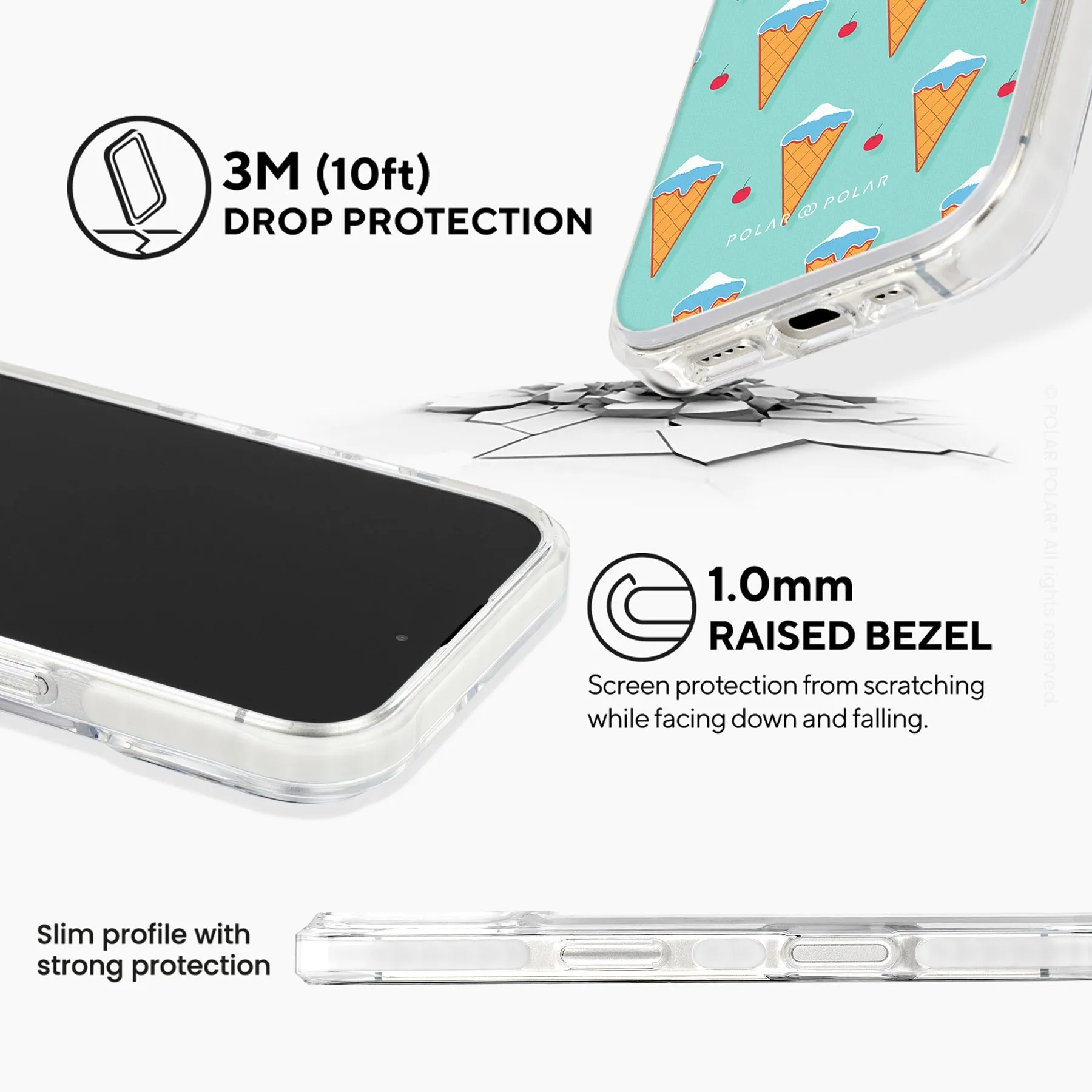 Fujisan Lake Blue Ice Cream - iPhone 16 Plus Clear Bumper MagSafe Case
