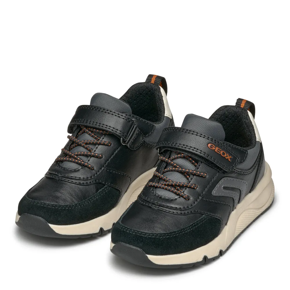 Geox J ROONER B. D - GBK NYLON (Black Dk Grey)