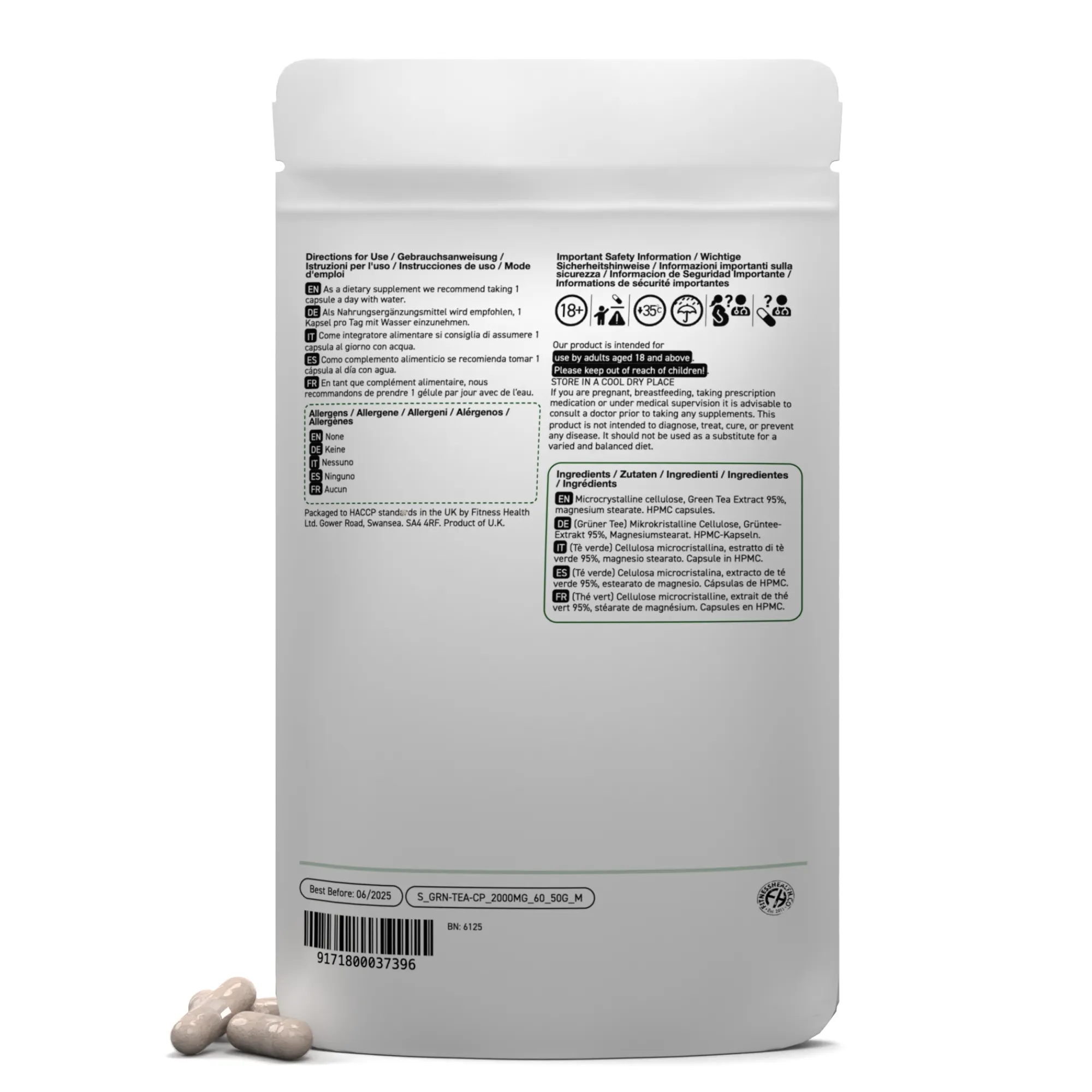 Green Tea Extract 2000mg Capsules - Natural Fat Burner - * HALF PRICE *