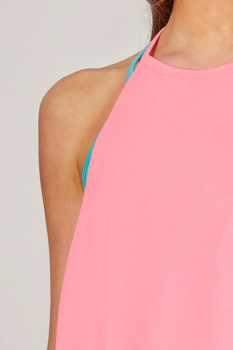 Gym Vest with A-Line Loose Fit Pink