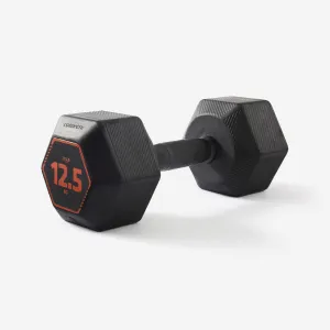 Haltères de cross training et musculation 12,5 kg - Dumbbell hexagonale noire