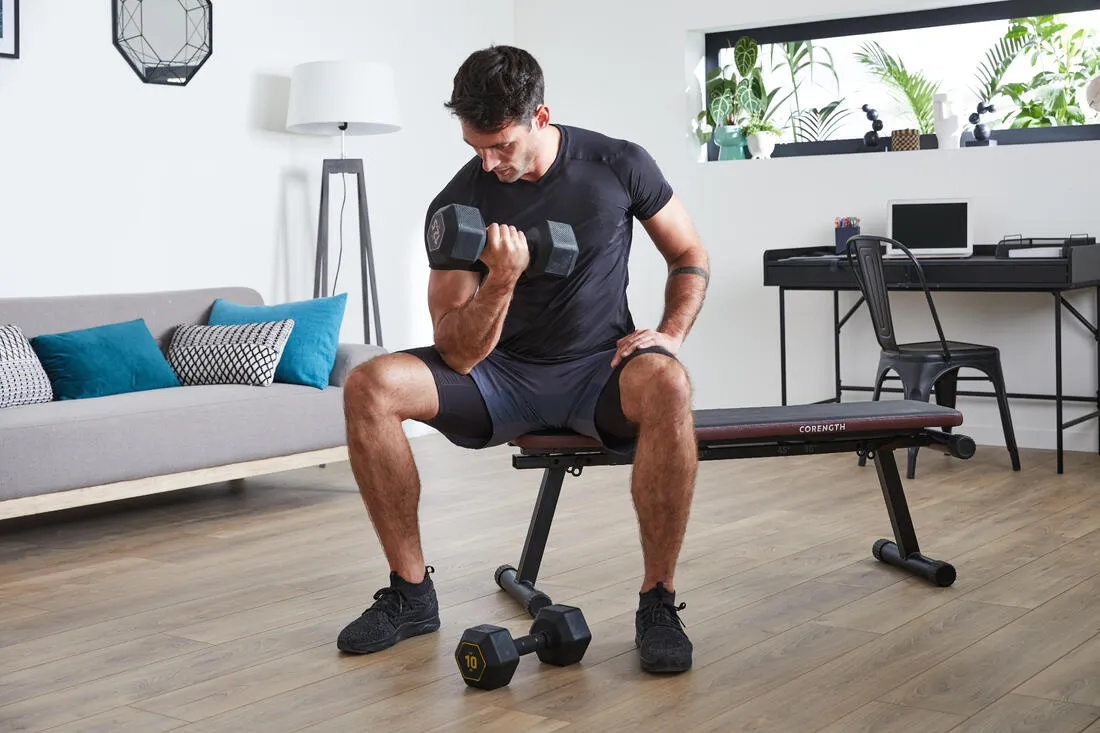 Haltères de cross training et musculation 12,5 kg - Dumbbell hexagonale noire