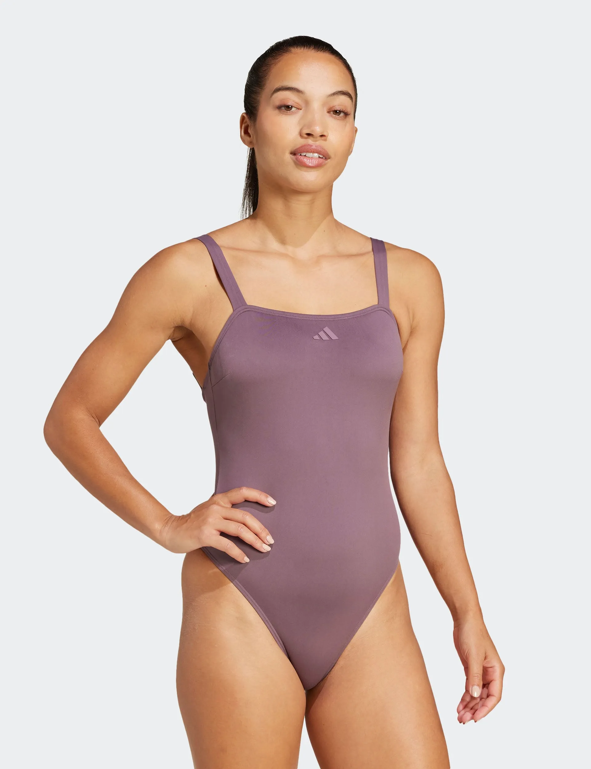 Iconisea Padded U-Back Swimsuit - Shadow Fig/White