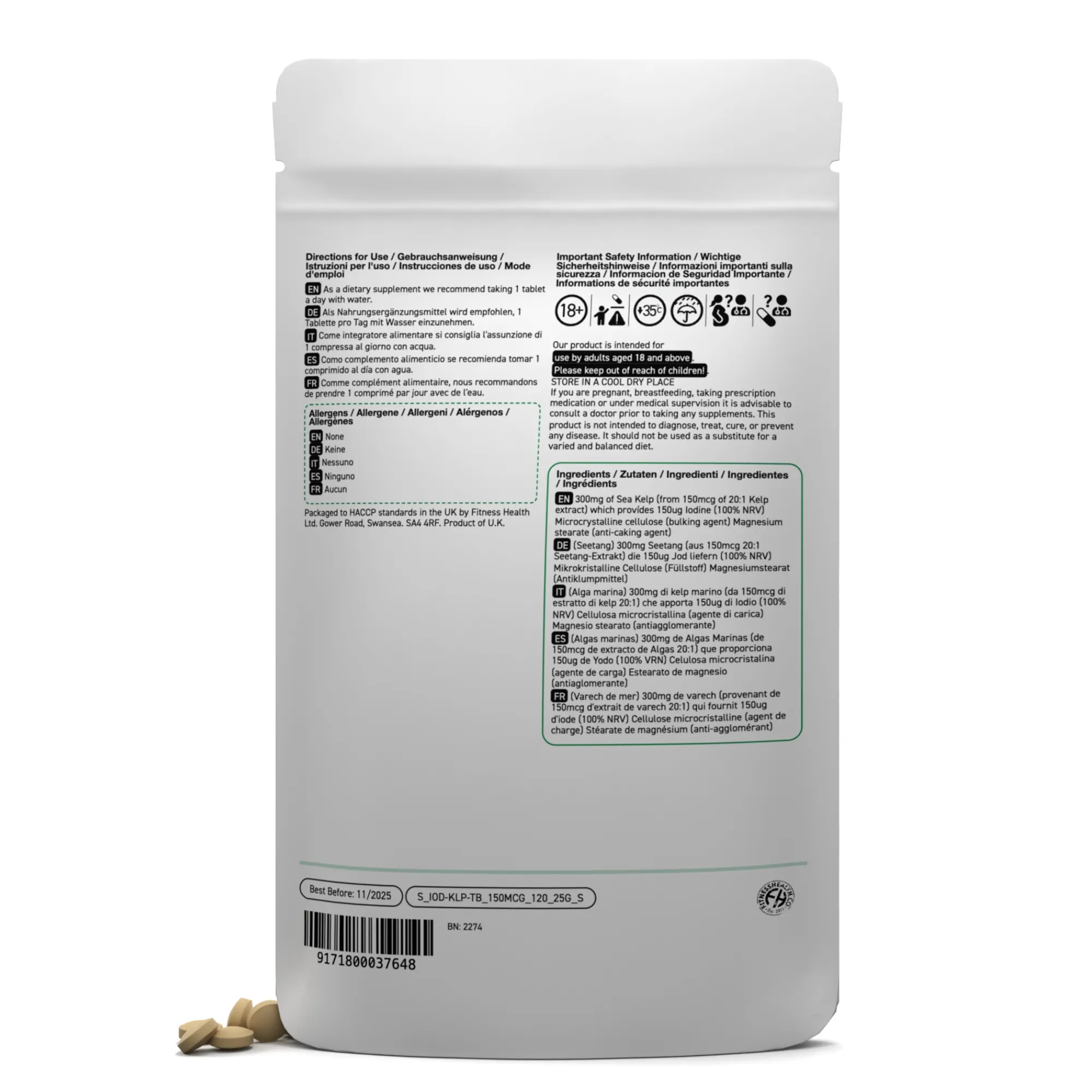 Iodine and Sea Kelp Complex - 150mcg Tablets