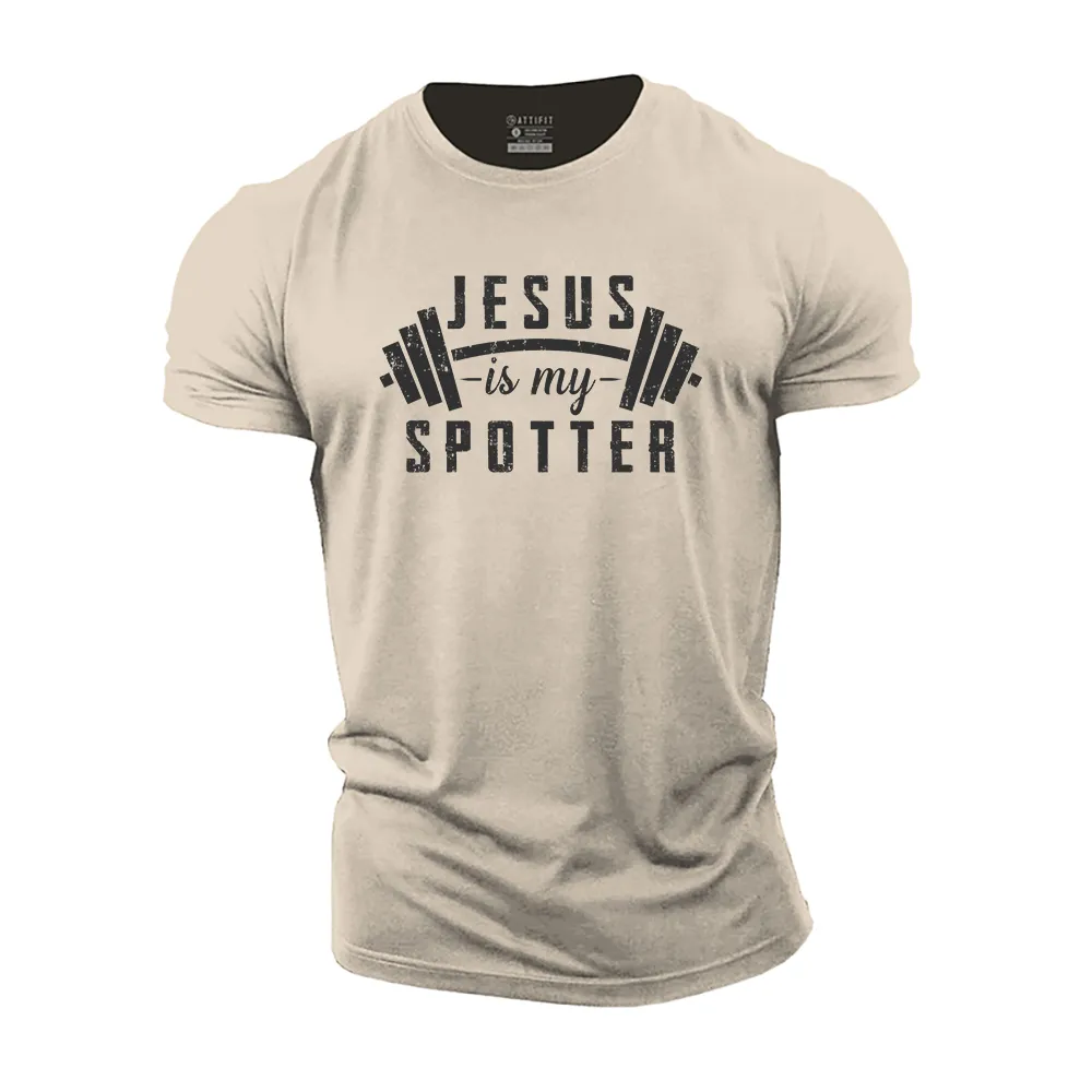 Jesus Is My Spotter Cotton T-Shirt