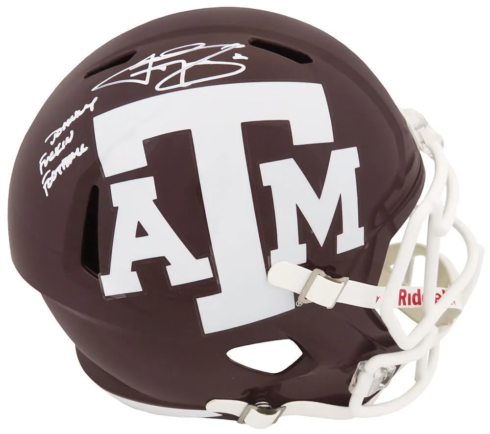 Johnny Manziel Signed Texas A&M Riddell F/S Speed Rep Helmet w/INSC - (SS COA)