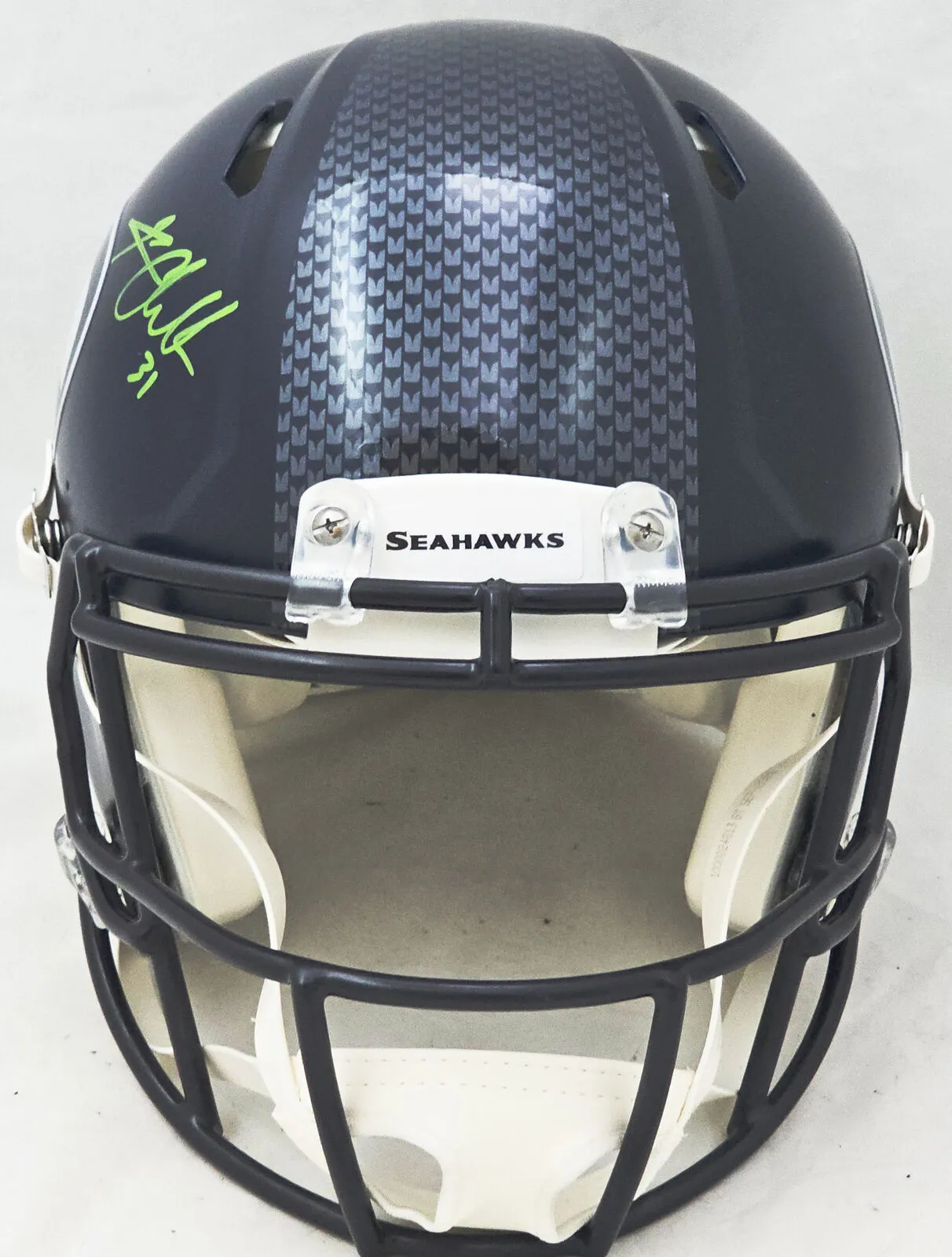 KAM CHANCELLOR AUTOGRAPHED SEAHAWKS BLUE FULL SIZE AUTHENTIC HELMET MCS 220822