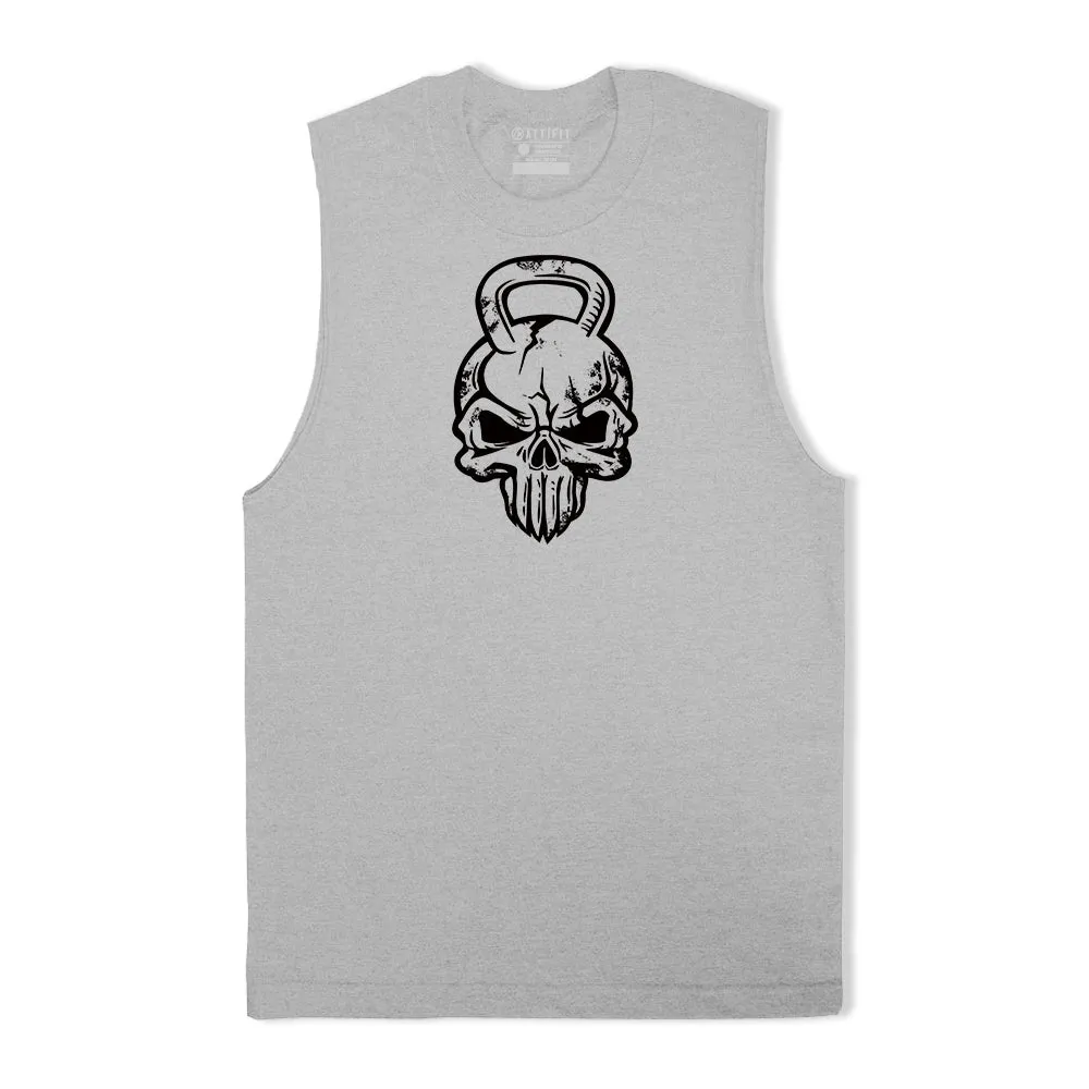 Kettlebell Skull Graphic Tank Top