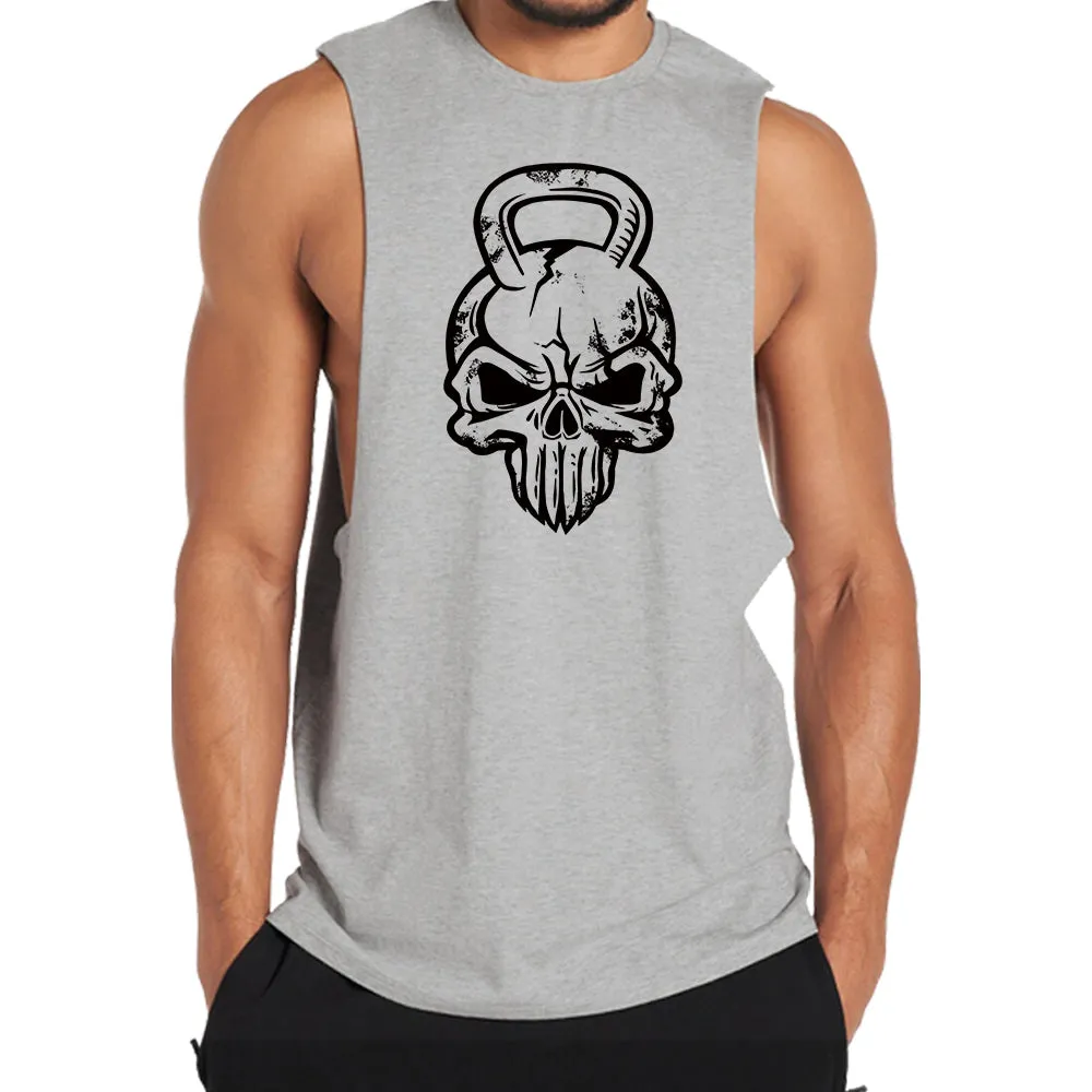 Kettlebell Skull Graphic Tank Top