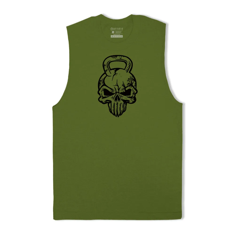 Kettlebell Skull Graphic Tank Top