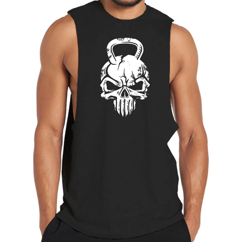 Kettlebell Skull Graphic Tank Top