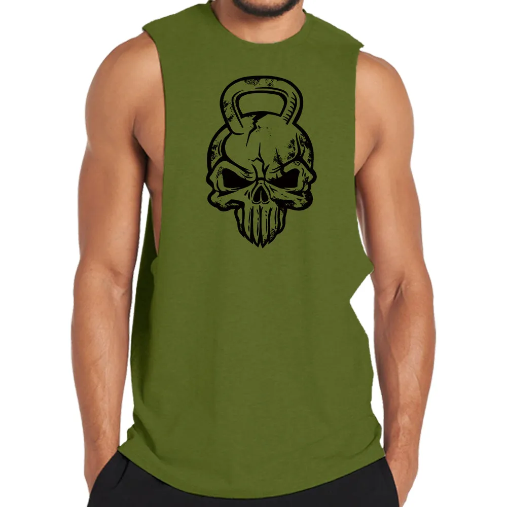 Kettlebell Skull Graphic Tank Top