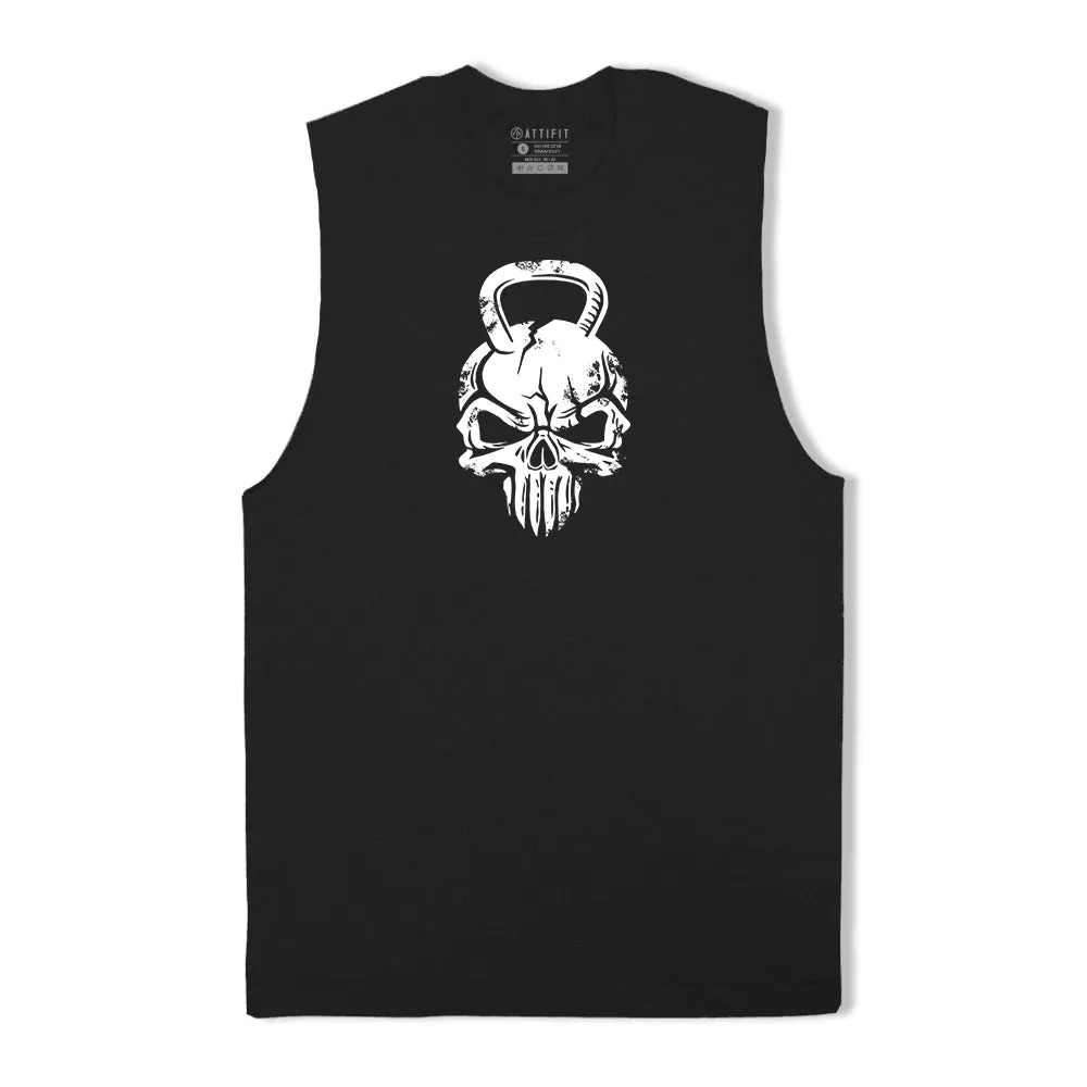 Kettlebell Skull Graphic Tank Top
