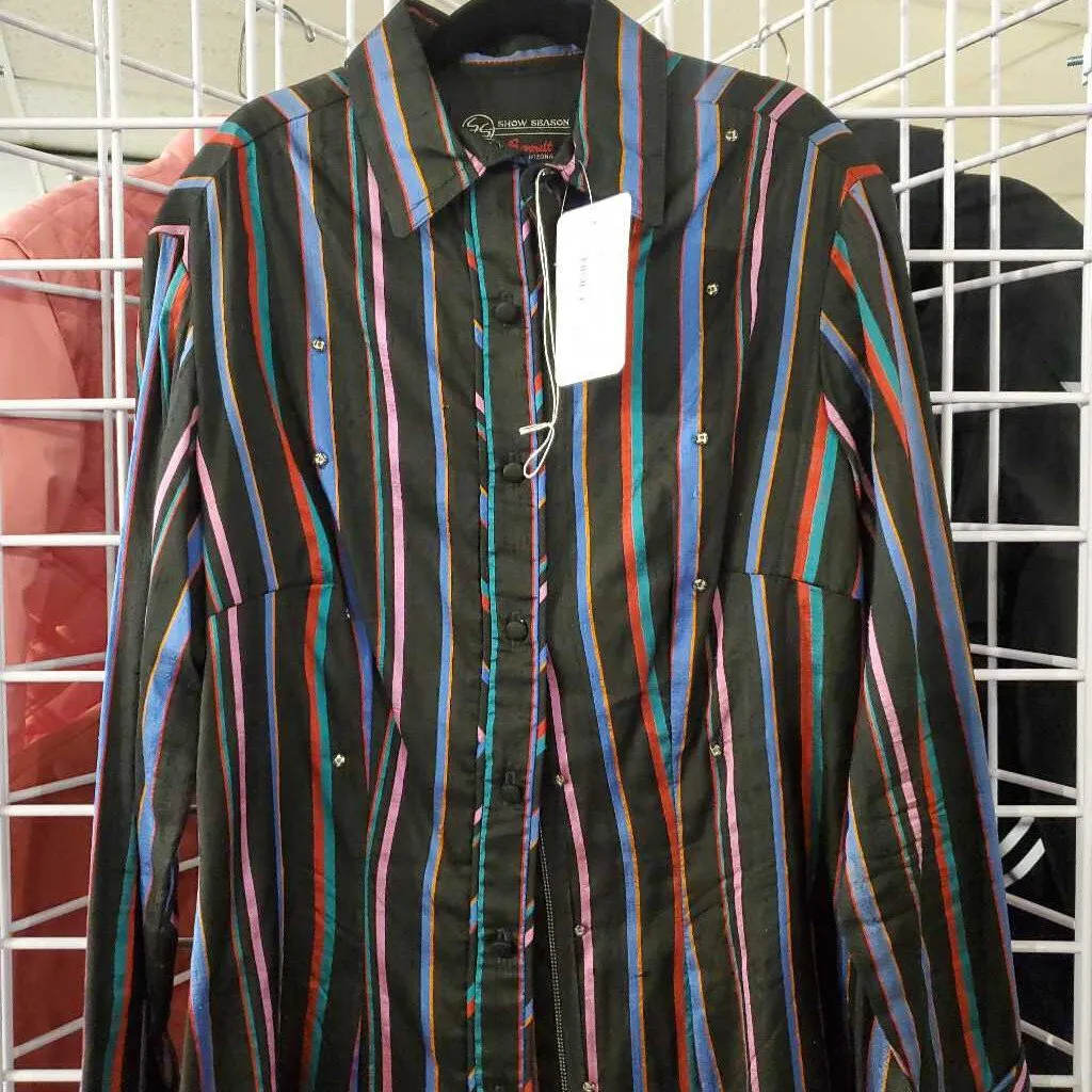 Kids Black Multi Stripe Western Shirt