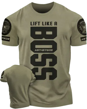 Lift Like A Boss Funny Motivational Workout Gym T-Shirt for Men