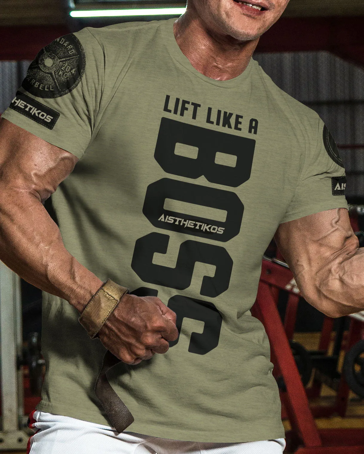Lift Like A Boss Funny Motivational Workout Gym T-Shirt for Men
