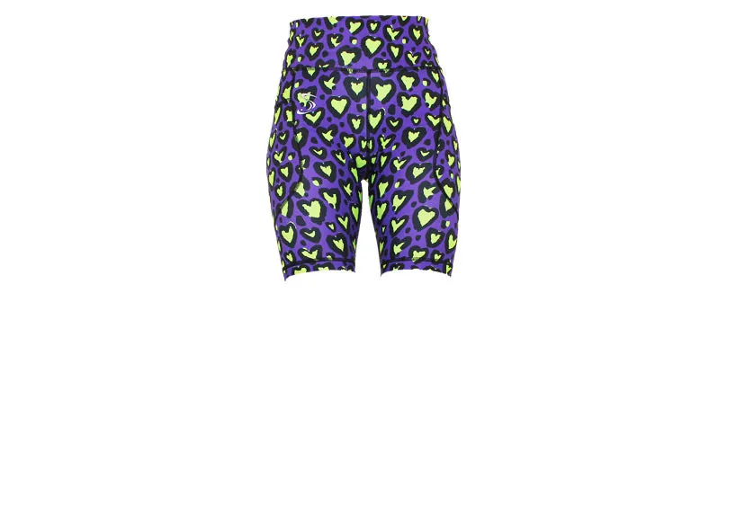 Love Leopard Lime Long Shorts with pockets