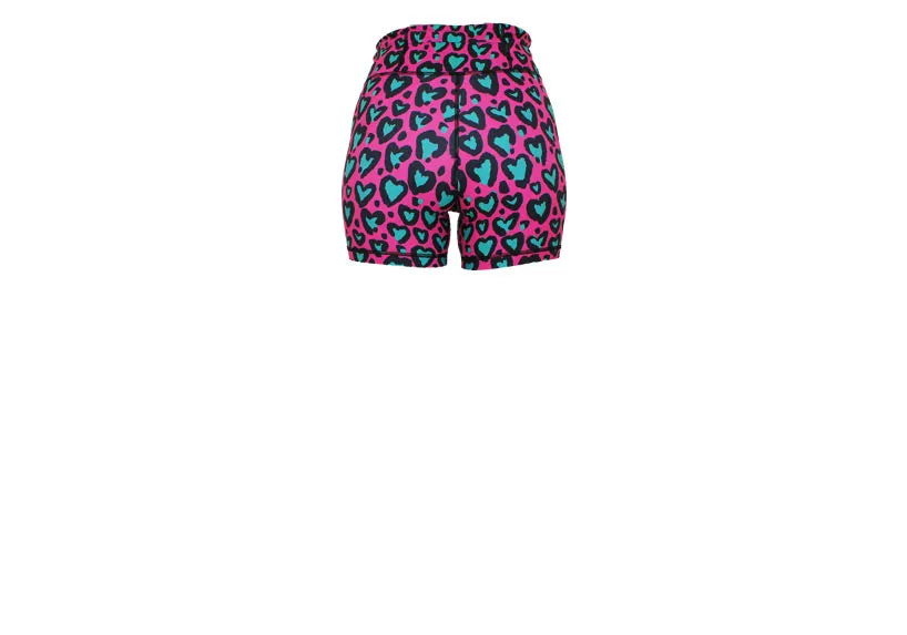 Love Leopard Turquoise Short Shorts