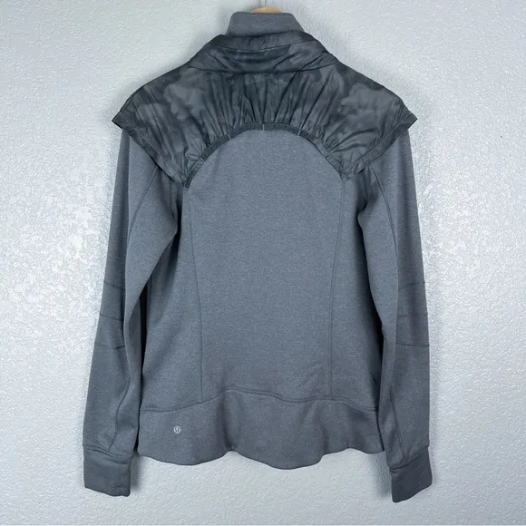 Lululemon Snug Sprinter Jacket, Heathered Slate / Dream Rose Slate Black 10
