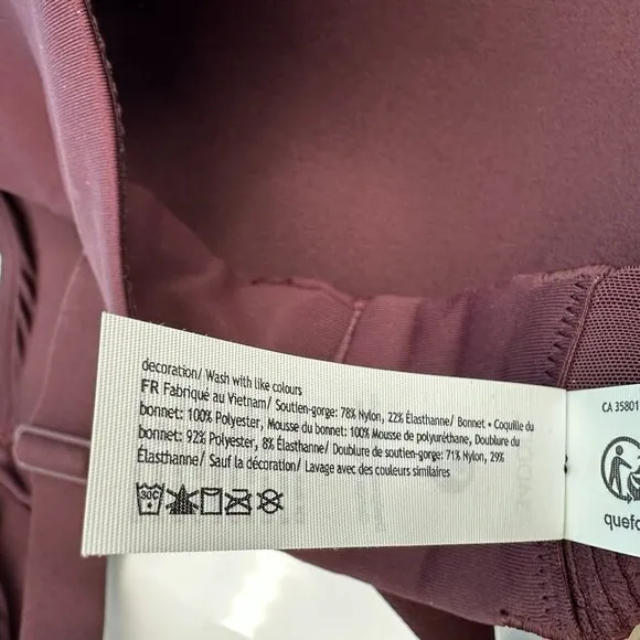 Lululemon Women's Energy Bra *High Support, Size 34 DDD Cup, Goodnight Plum