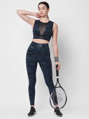 Luxury active snake print sports bra