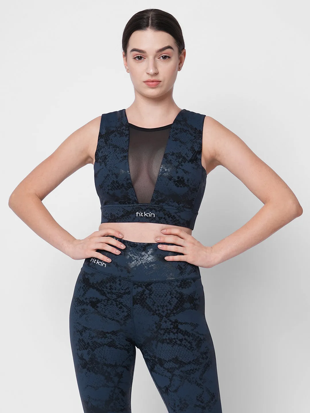 Luxury active snake print sports bra