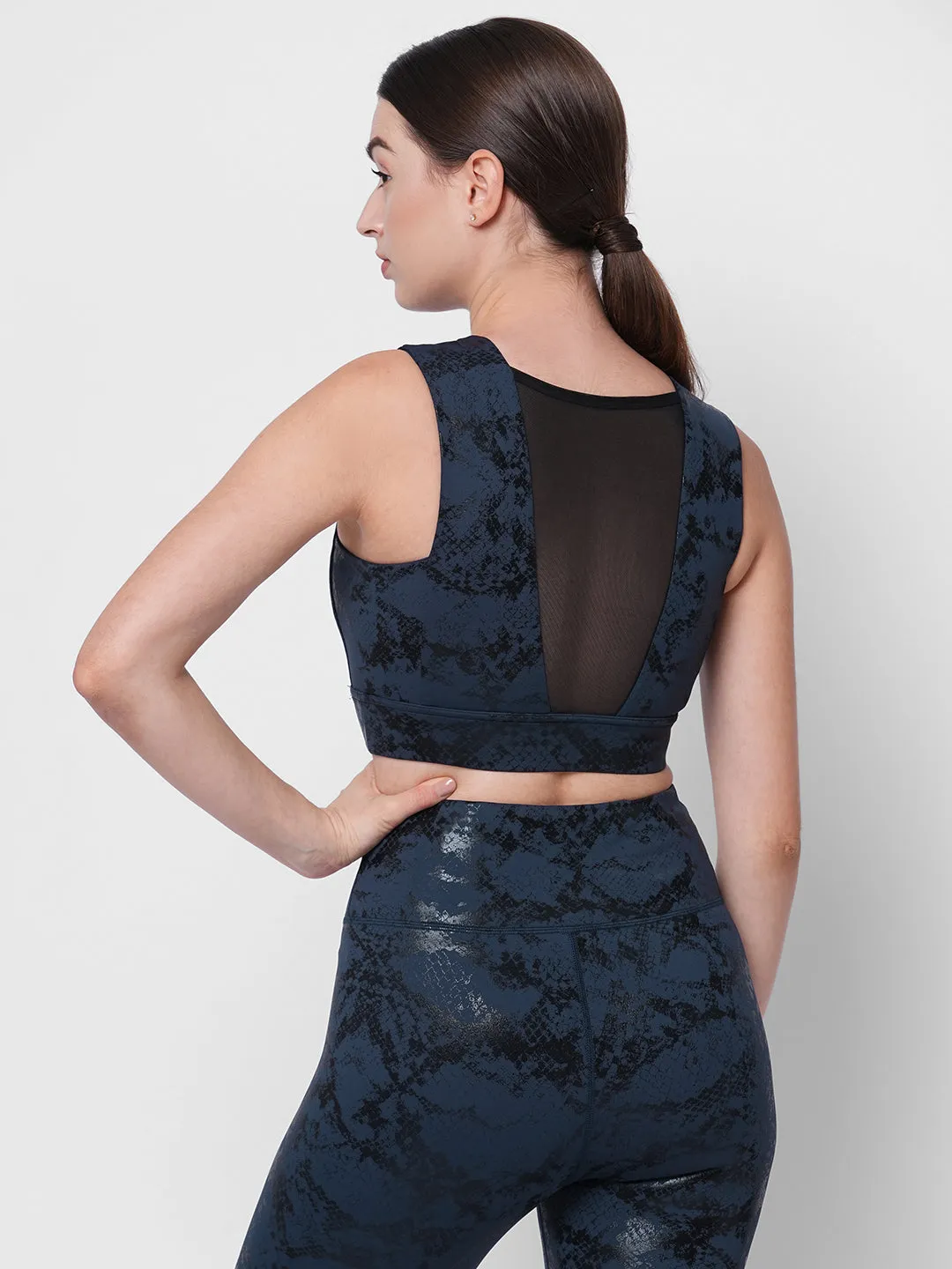 Luxury active snake print sports bra