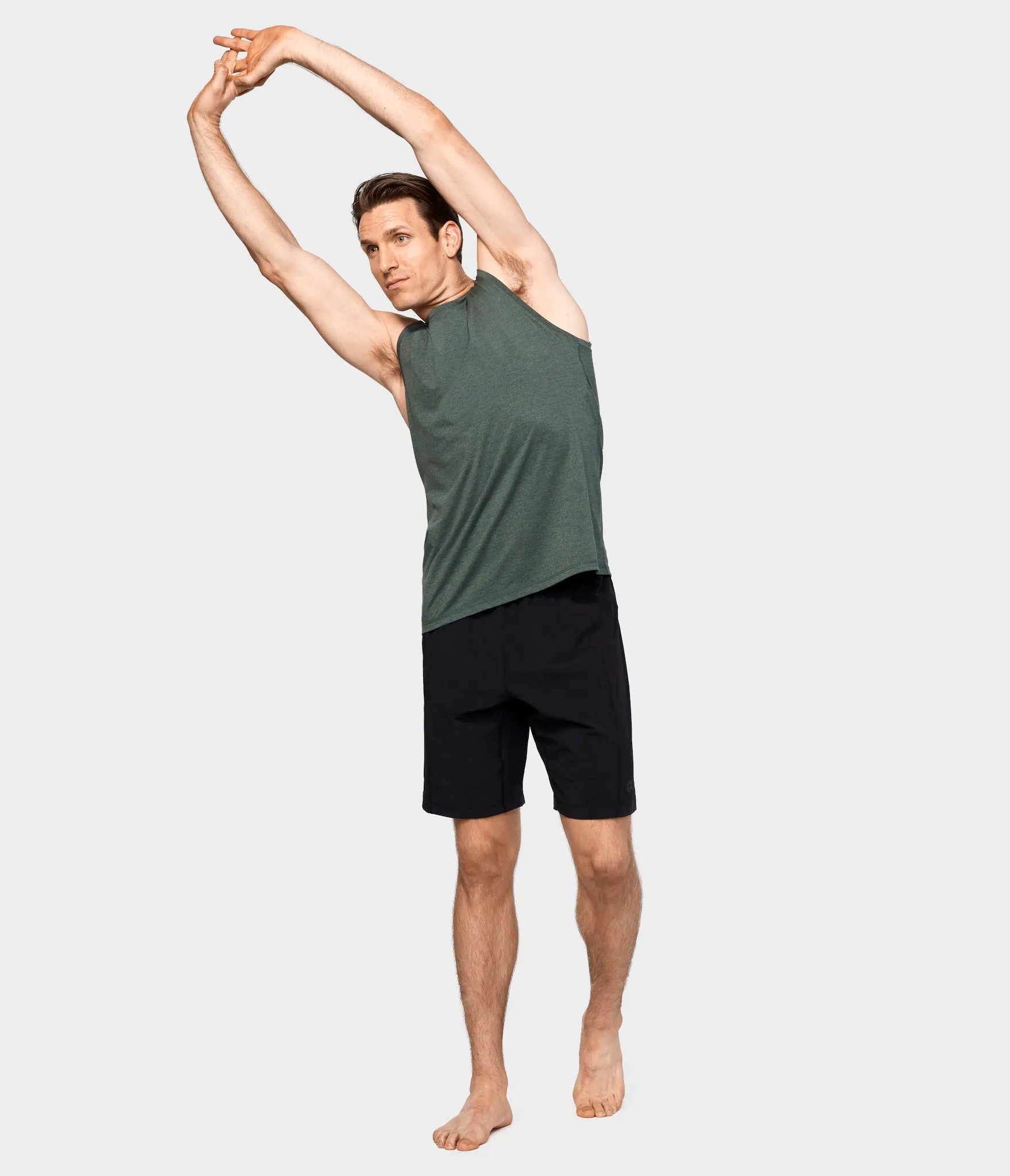 Manduka Apparel - Men's Cross Train Tank 01 - Heather Forest