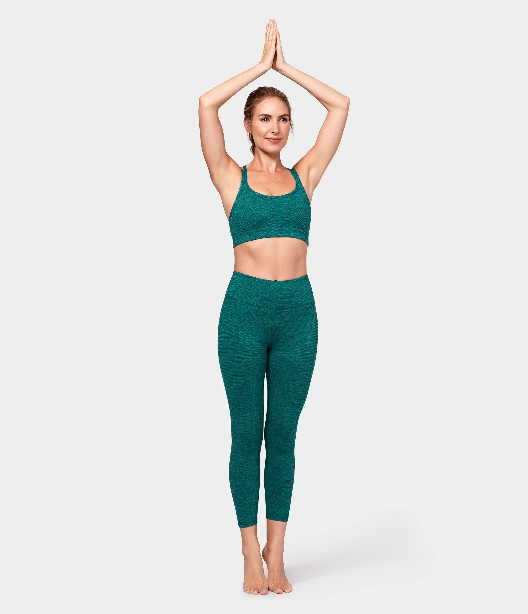 Manduka Apparel - Women's Cross Strap Bra 01 - Heather Emerald