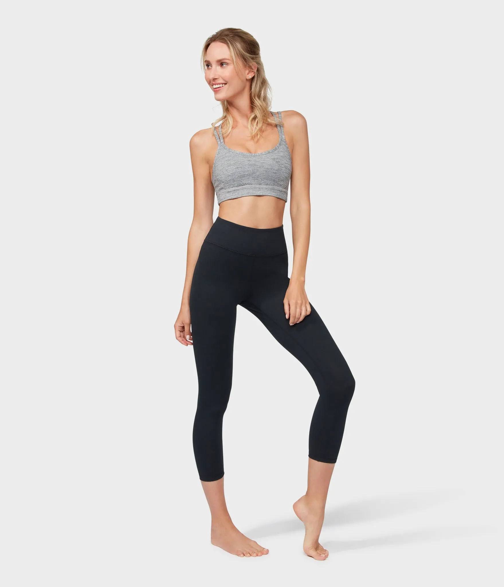 Manduka Apparel - Women's Cross Strap Bra 01 - Stone Melange-2