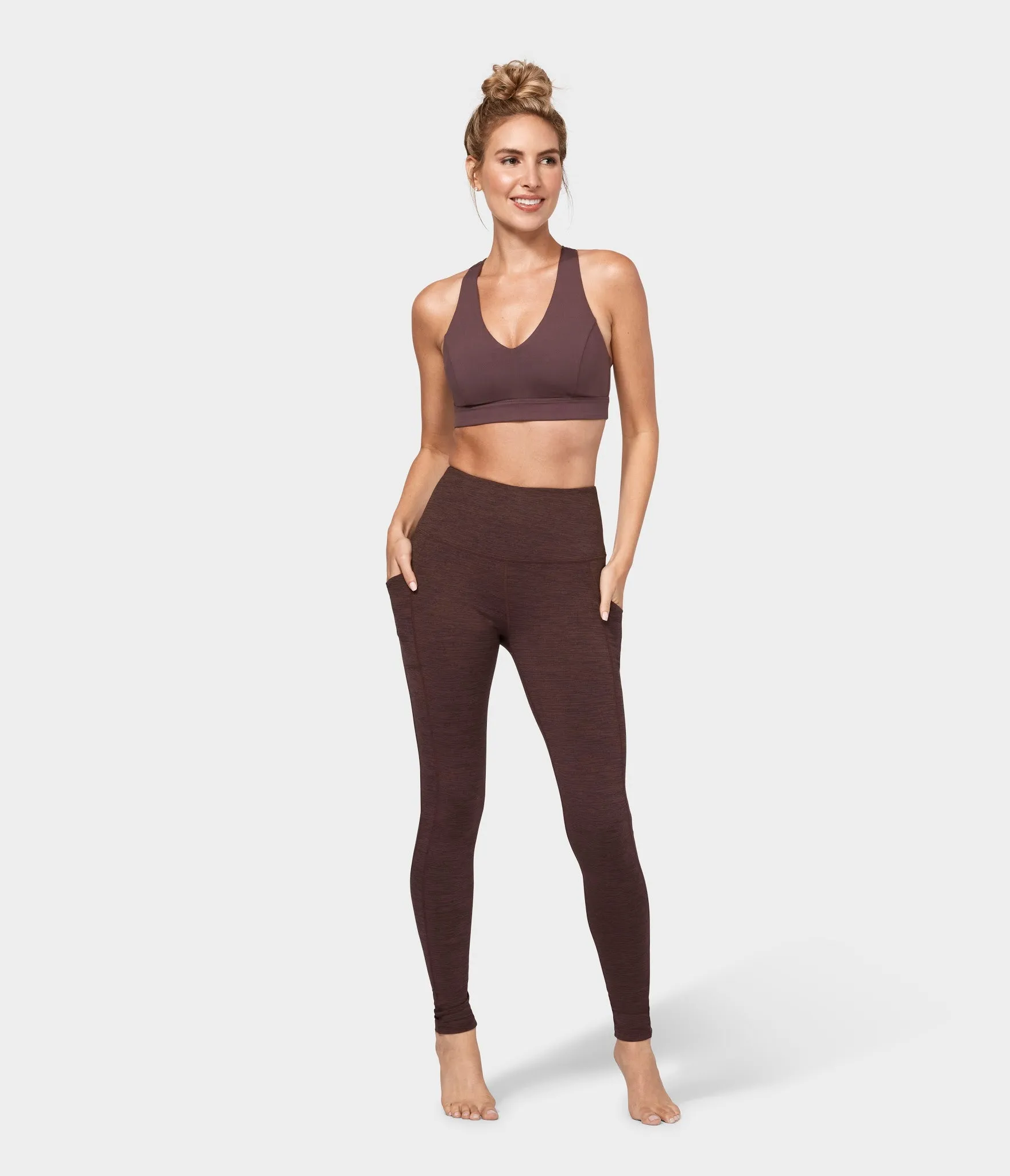 Manduka Apparel - Women's Essential Pocket Legging - Heather Fig