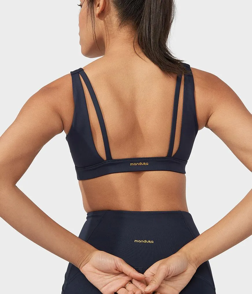 Manduka Apparel - Women's Presence Bra - Dark Sapphire